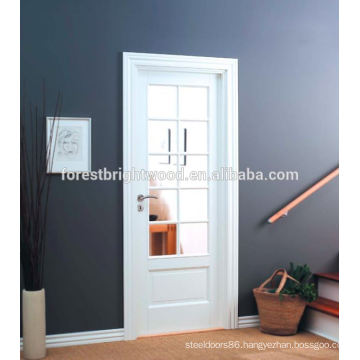 White primed 10 Lite Composite Interior Wooden Glass French Doors